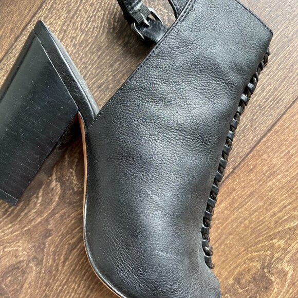 COACH Sandford Black Open Toe Booties Size 8 - Picture 6 of 6